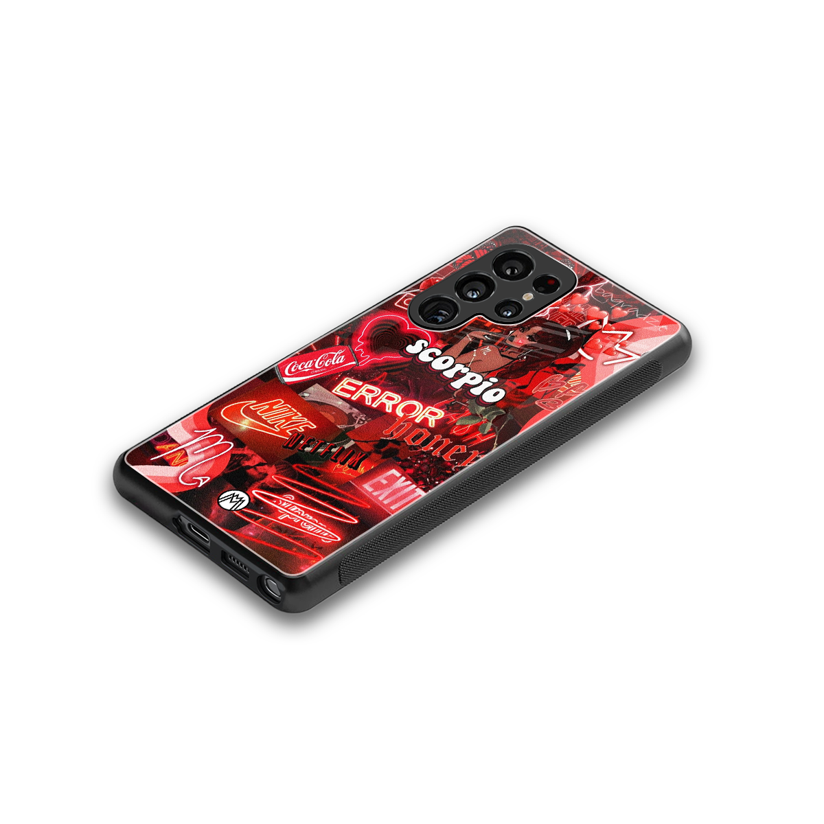 scorpio aesthetic collage back phone cover | glass case for samsung galaxy s25 ultra