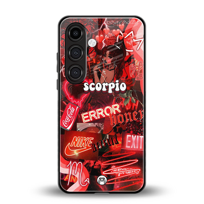 scorpio aesthetic collage back phone cover | glass case for samsung galaxy s24 fe