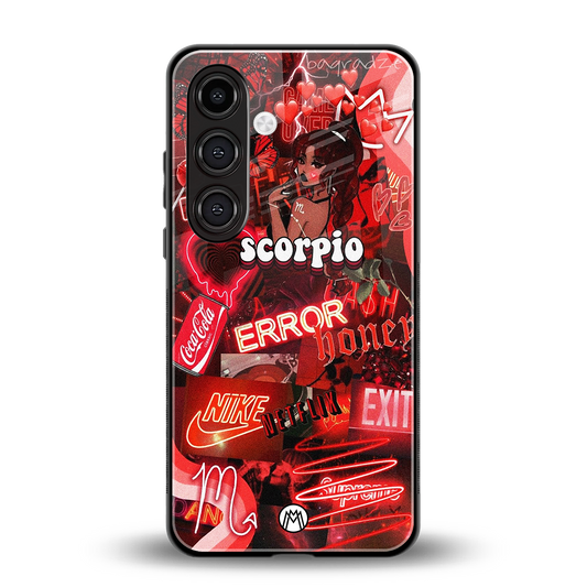 scorpio aesthetic collage back phone cover | glass case for samsung galaxy s24 fe