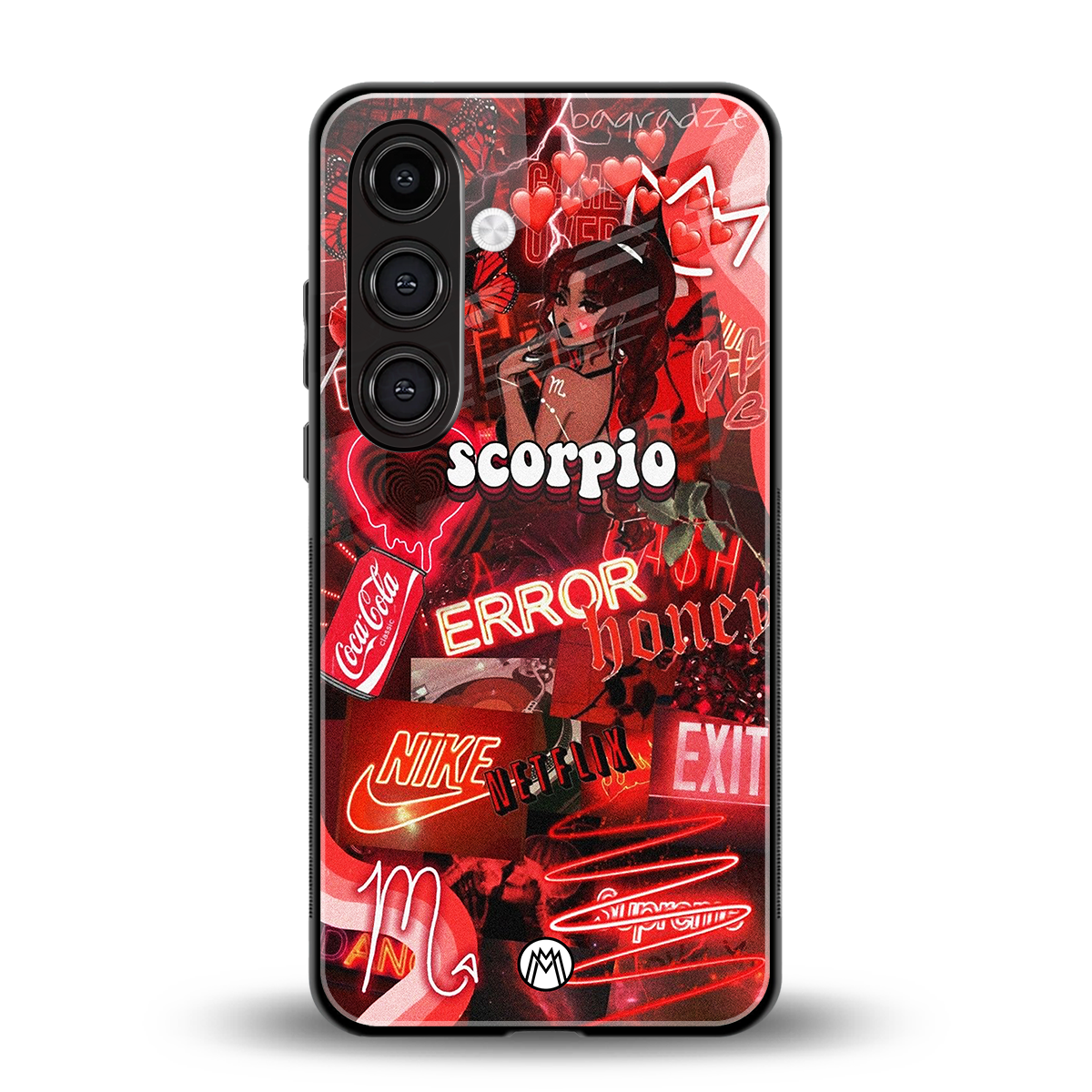 scorpio aesthetic collage back phone cover | glass case for samsung galaxy s25