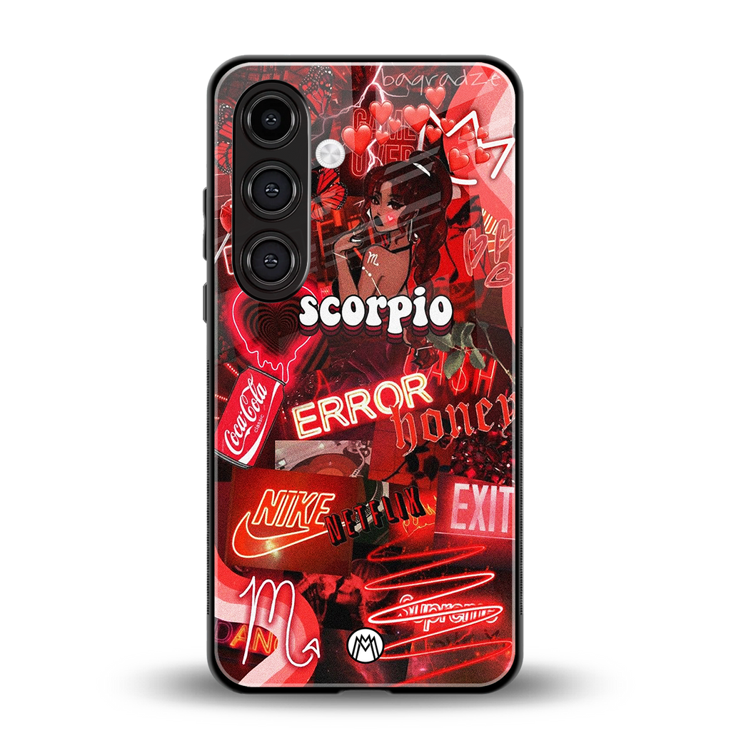 scorpio aesthetic collage back phone cover | glass case for samsung galaxy s24 plus