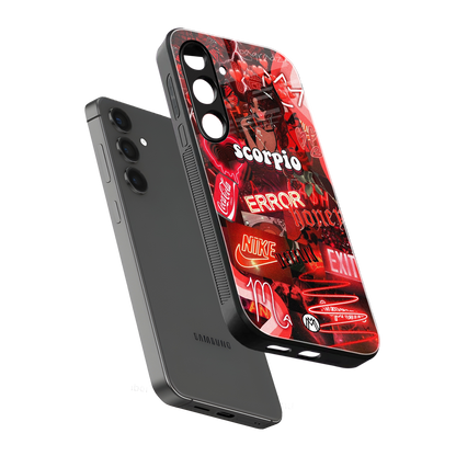 scorpio aesthetic collage back phone cover | glass case for samsung galaxy s23 fe