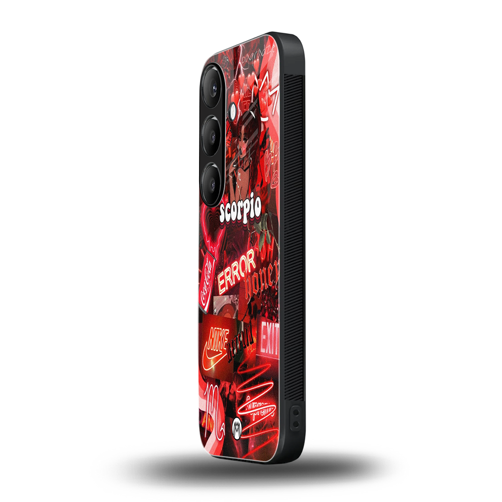 scorpio aesthetic collage back phone cover | glass case for samsung galaxy s24 fe