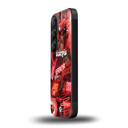 scorpio aesthetic collage back phone cover | glass case for samsung galaxy s24 fe