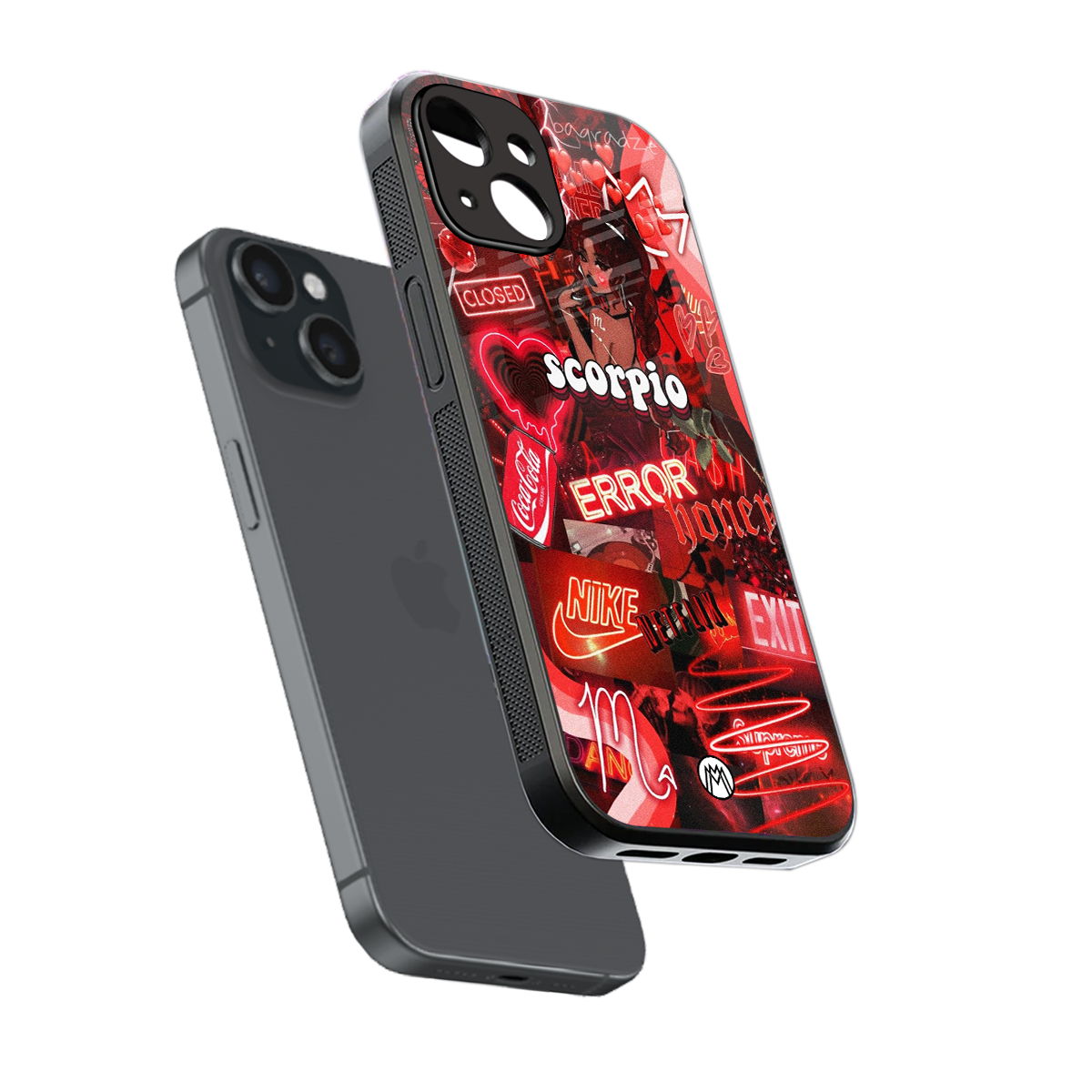 scorpio aesthetic collage back phone cover | glass case for iphone 14