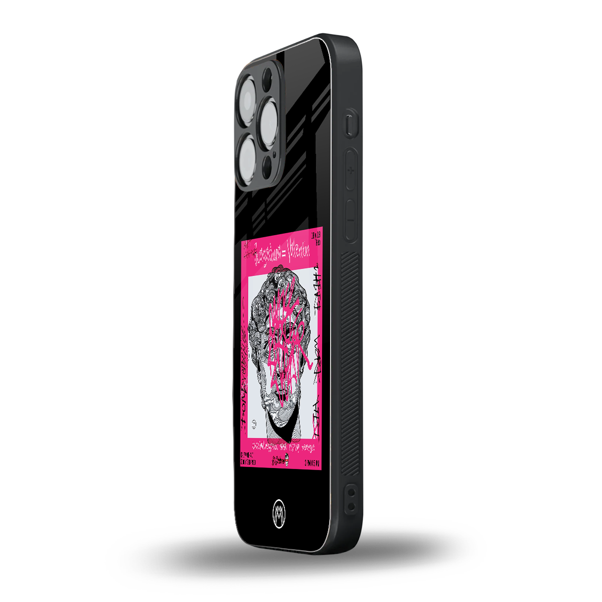 scribbled david michelangelo back phone cover | glass case for iphone 13 pro max