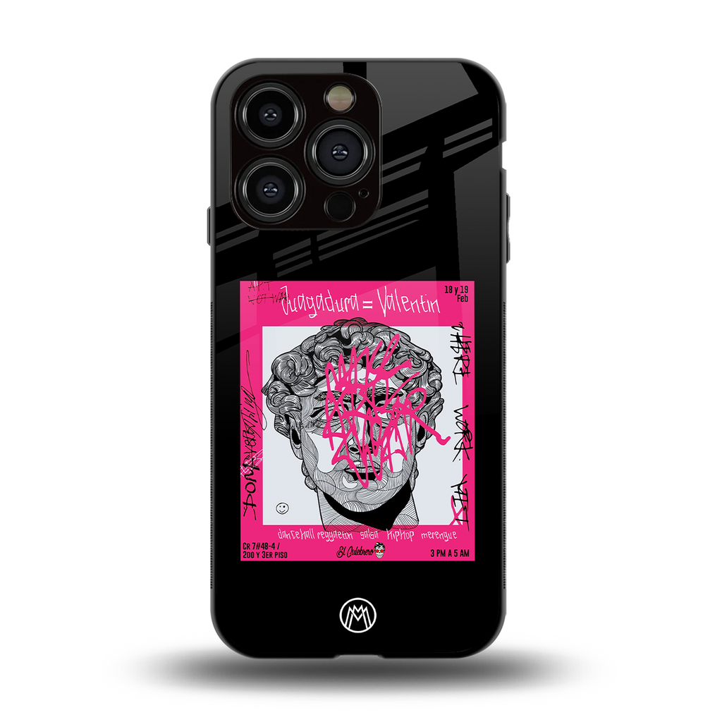 scribbled david michelangelo back phone cover | glass case for iphone 13 pro