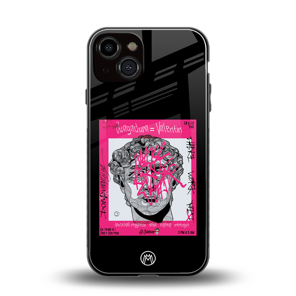 scribbled david michelangelo back phone cover | glass case for iphone 13
