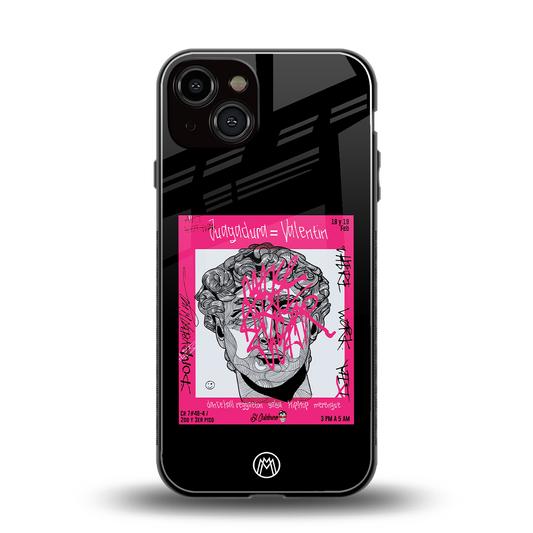 scribbled david michelangelo back phone cover | glass case for iphone 13