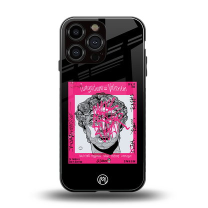 scribbled david michelangelo back phone cover | glass case for iphone 14 pro max