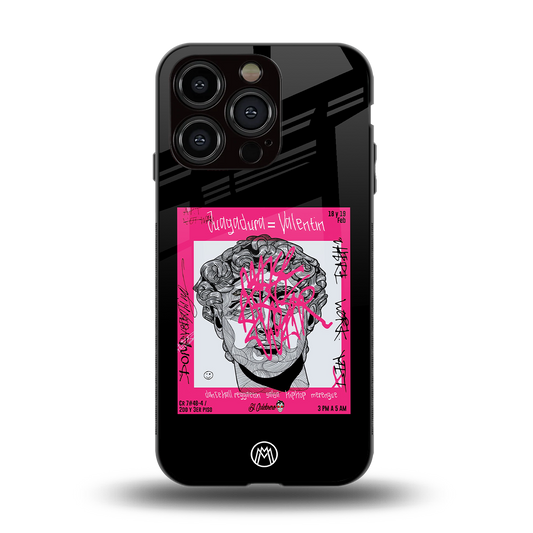 scribbled david michelangelo back phone cover | glass case for iphone 15 pro