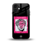 scribbled david michelangelo back phone cover | glass case for iphone 16 plus