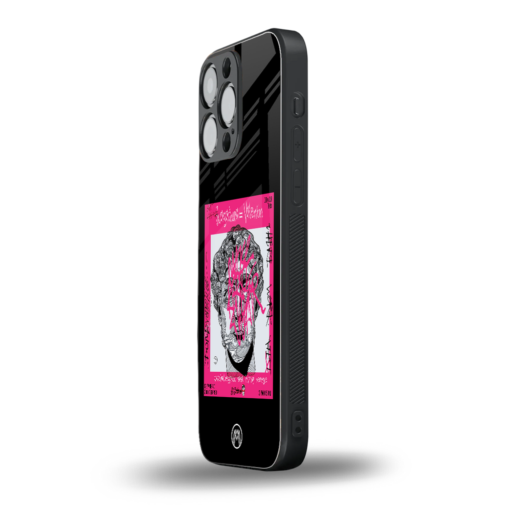 scribbled david michelangelo back phone cover | glass case for iphone 16 pro max