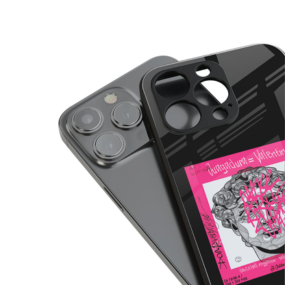 scribbled david michelangelo back phone cover | glass case for iphone 13 pro max