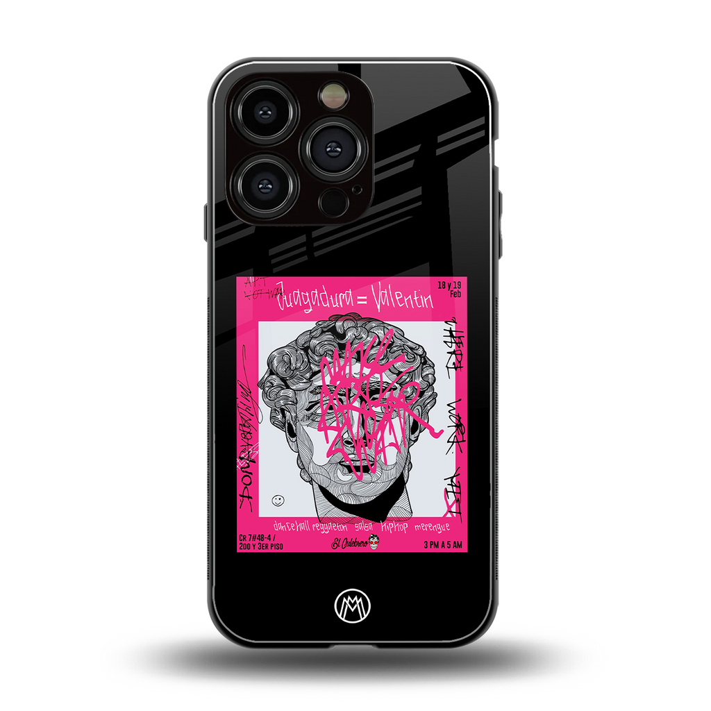 scribbled david michelangelo back phone cover | glass case for iphone 16 pro
