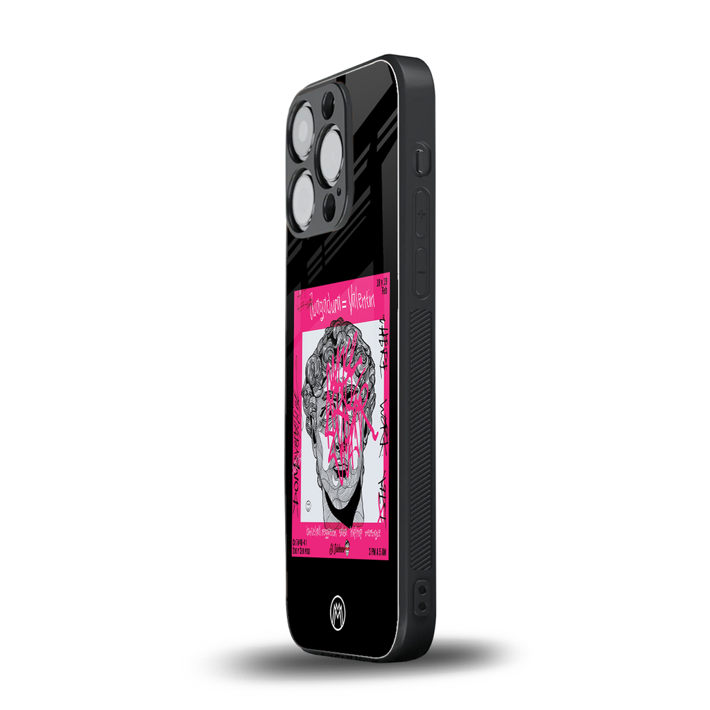 scribbled david michelangelo back phone cover | glass case for iphone 16 pro