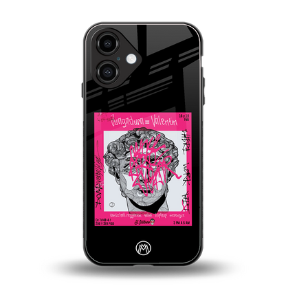 scribbled david michelangelo back phone cover | glass case for iphone 16