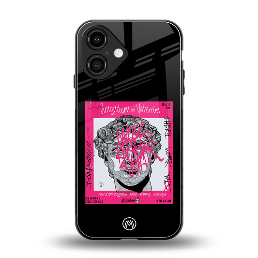 scribbled david michelangelo back phone cover | glass case for iphone 16