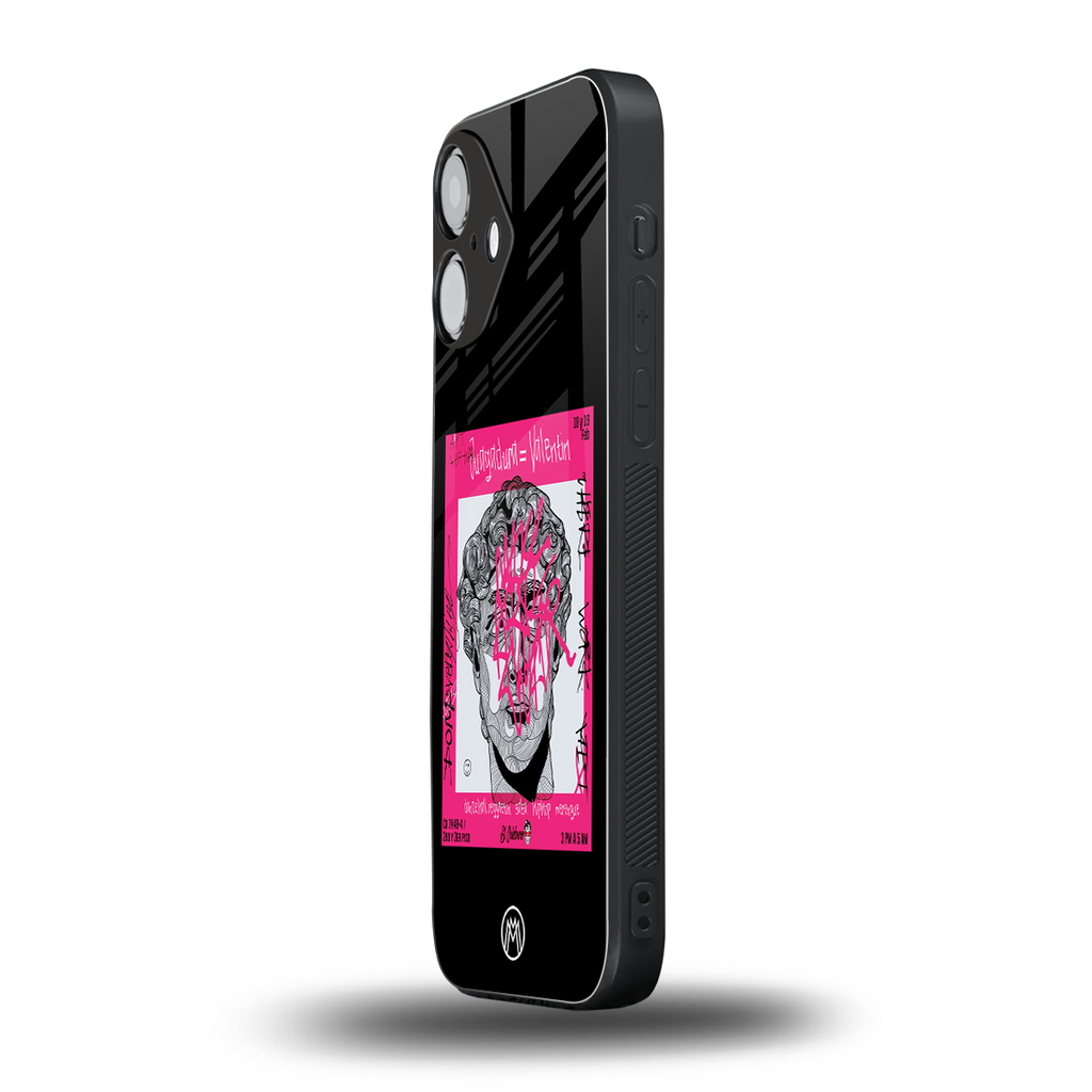 scribbled david michelangelo back phone cover | glass case for iphone 16