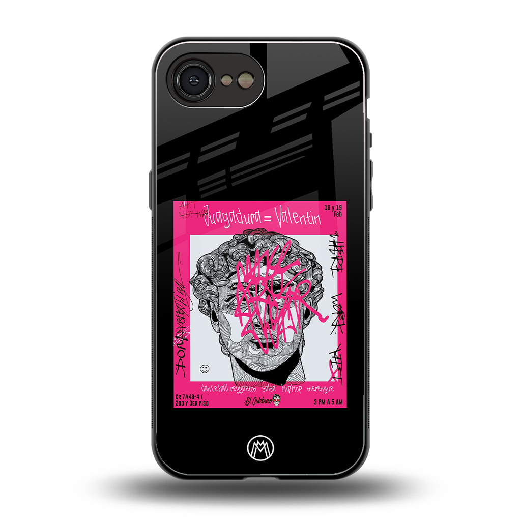 scribbled david michelangelo back phone cover | glass case for iphone 16e