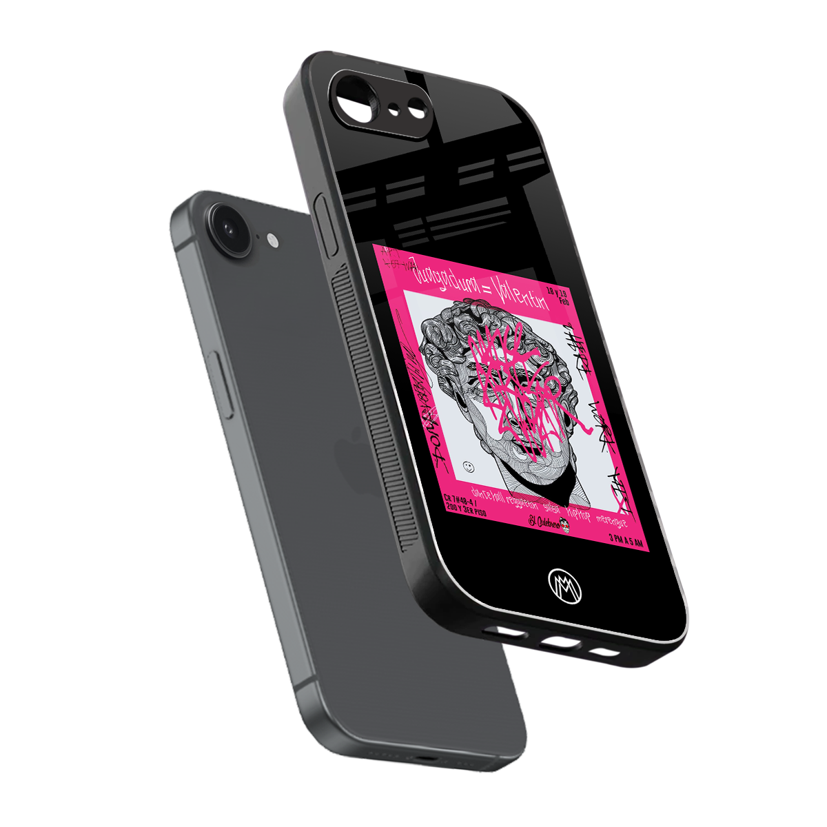 scribbled david michelangelo back phone cover | glass case for iphone 16e