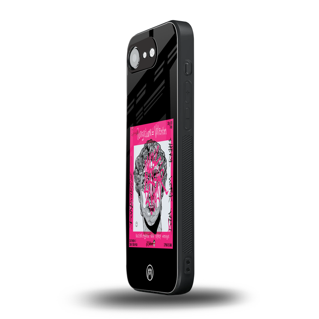 scribbled david michelangelo back phone cover | glass case for iphone 16e