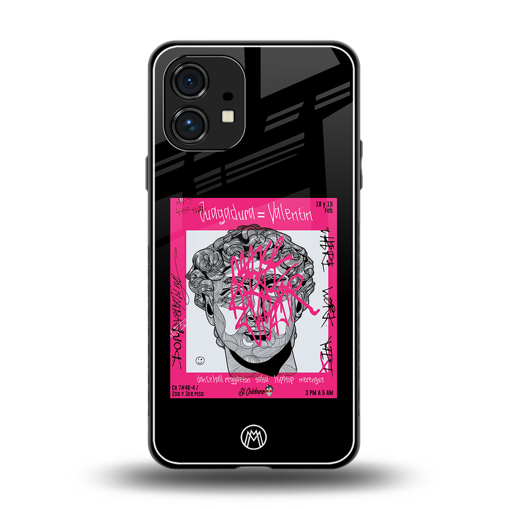 scribbled david michelangelo back phone cover | glass case for nothing phone 1