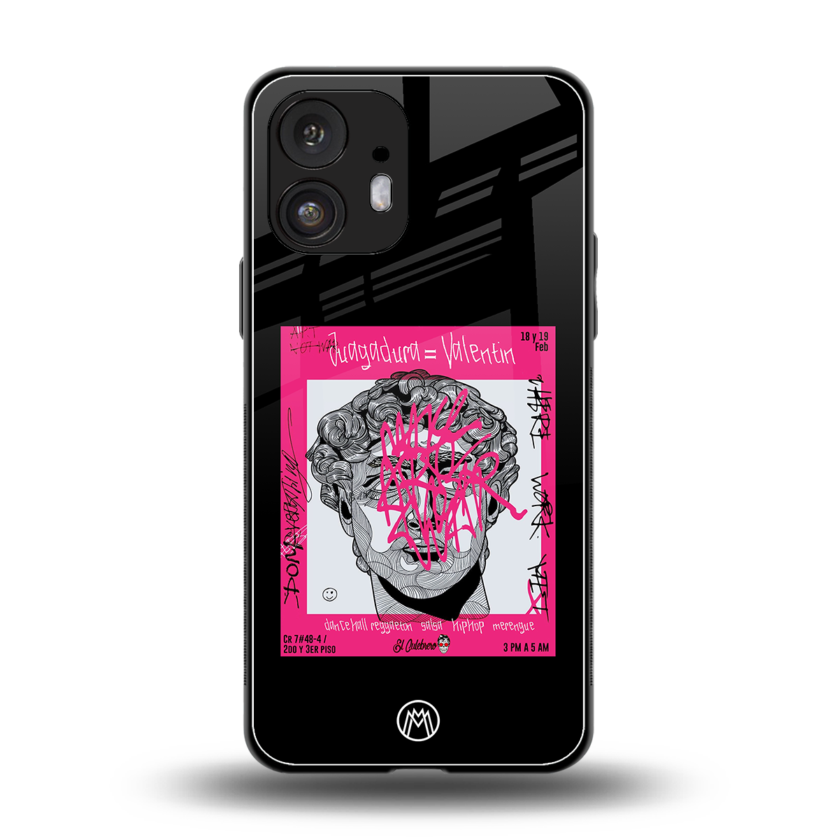 scribbled david michelangelo back phone cover | glass case for nothing phone 2