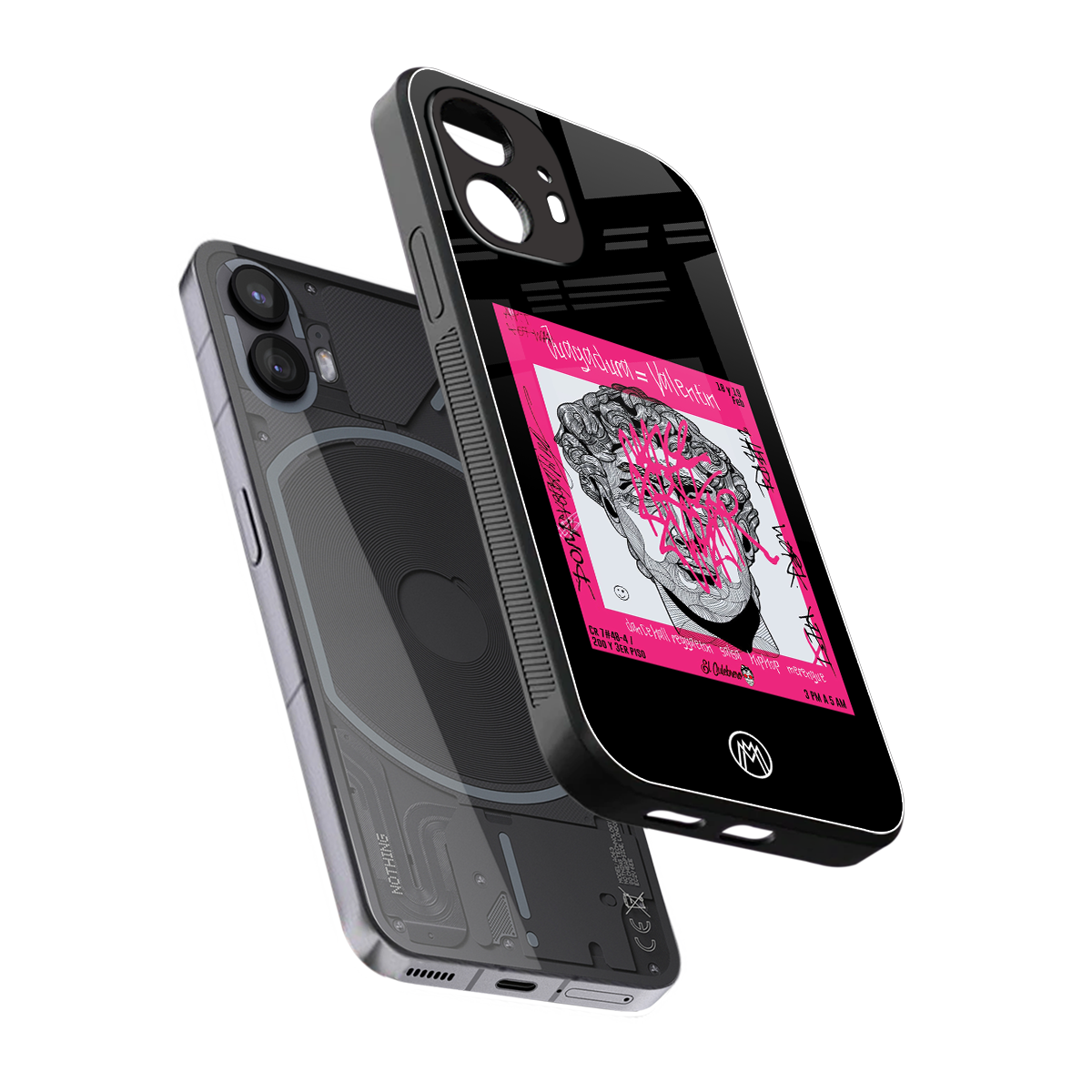 scribbled david michelangelo back phone cover | glass case for nothing phone 2