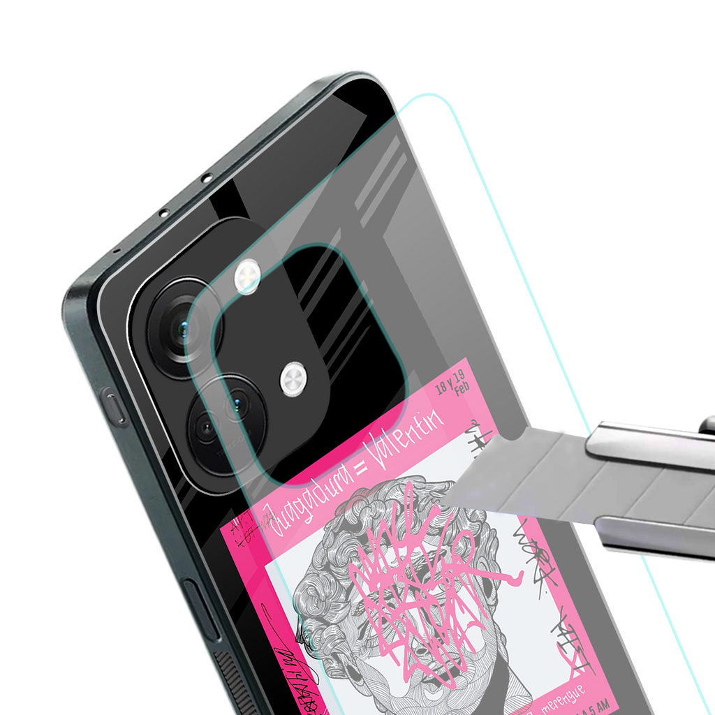 scribbled david michelangelo back phone cover | glass case for oneplus nord 3