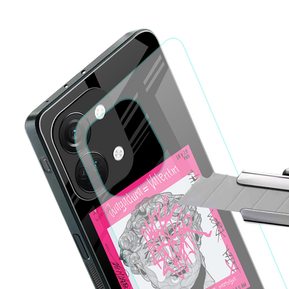 scribbled david michelangelo back phone cover | glass case for oneplus nord 3