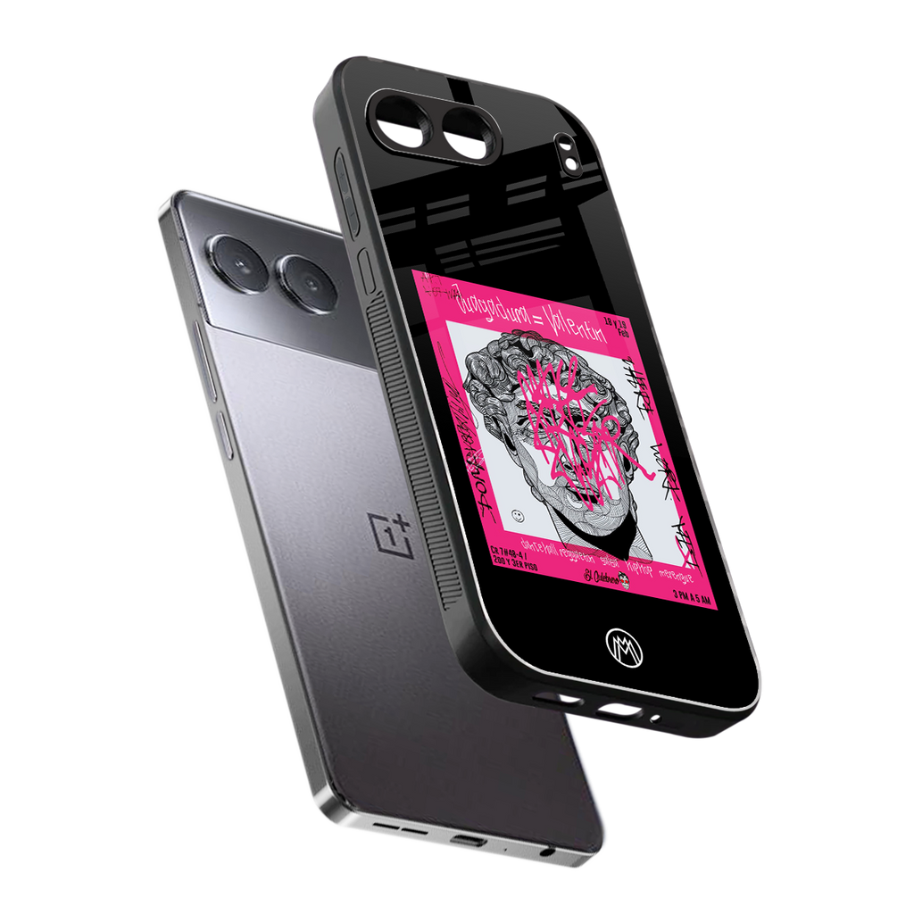 scribbled david michelangelo back phone cover | glass case for oneplus nord 4