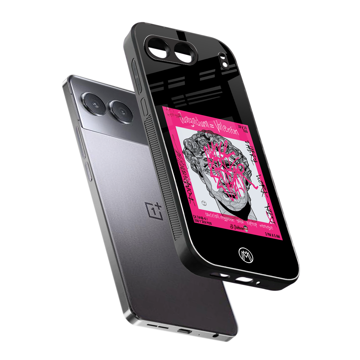 scribbled david michelangelo back phone cover | glass case for oneplus nord 4