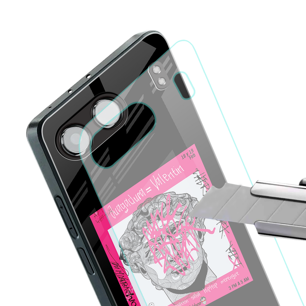 scribbled david michelangelo back phone cover | glass case for oneplus nord 4