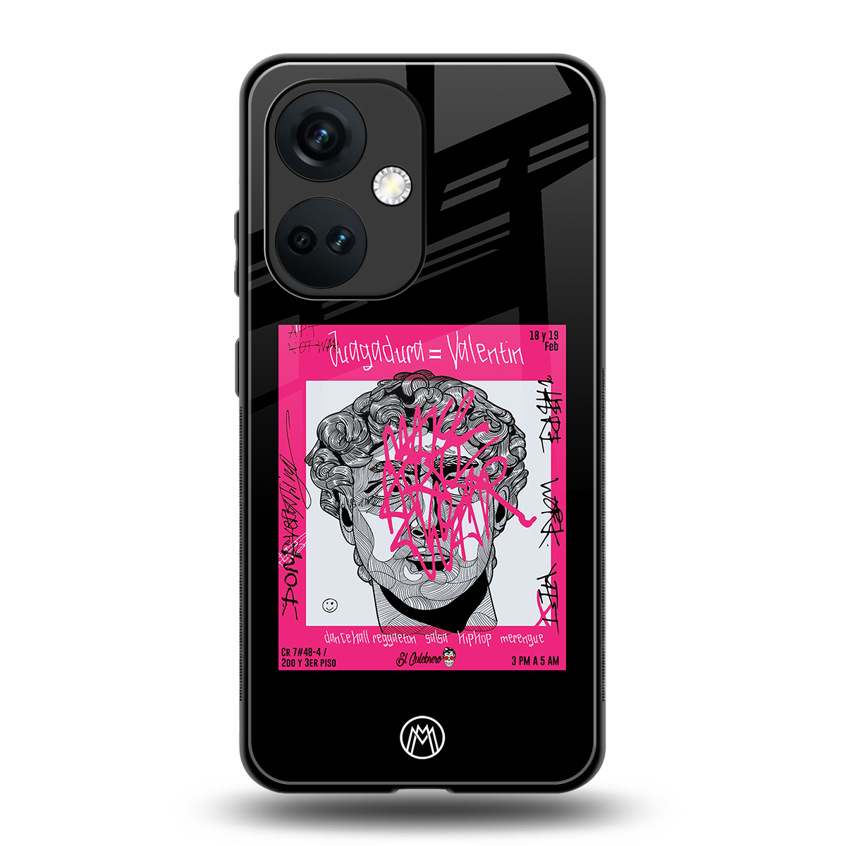 scribbled david michelangelo back phone cover | glass case for oneplus nord ce 3