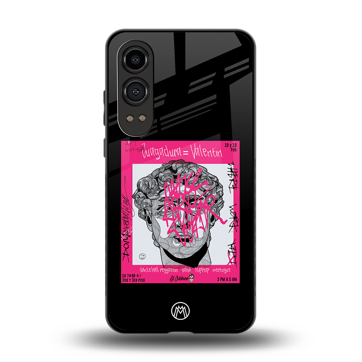 scribbled david michelangelo back phone cover | glass case for oneplus nord ce 4 lite