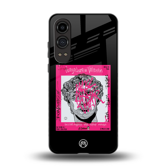 scribbled david michelangelo back phone cover | glass case for oneplus nord ce 4 lite