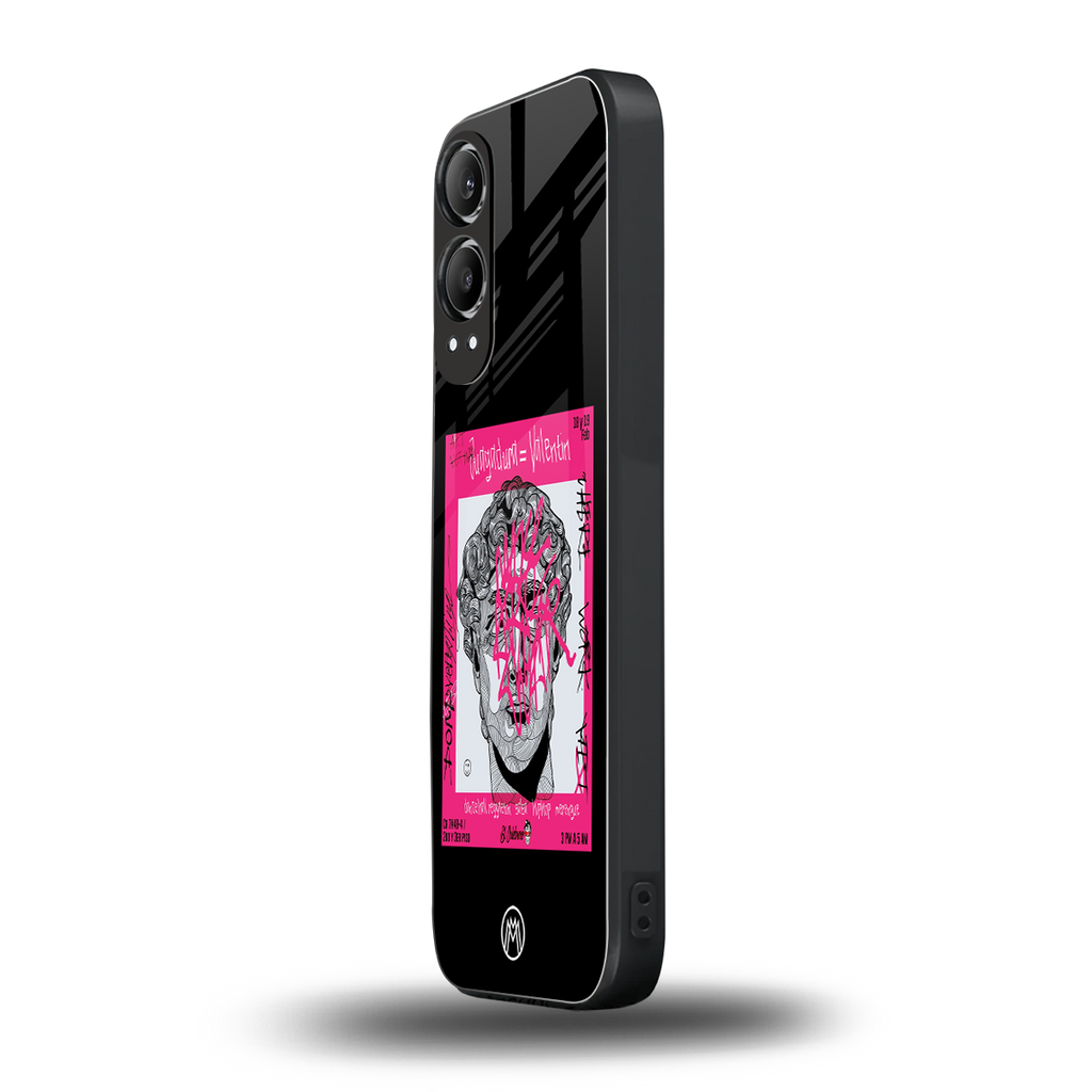 scribbled david michelangelo back phone cover | glass case for oneplus nord ce 4 lite