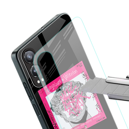 scribbled david michelangelo back phone cover | glass case for oneplus nord ce 4 lite