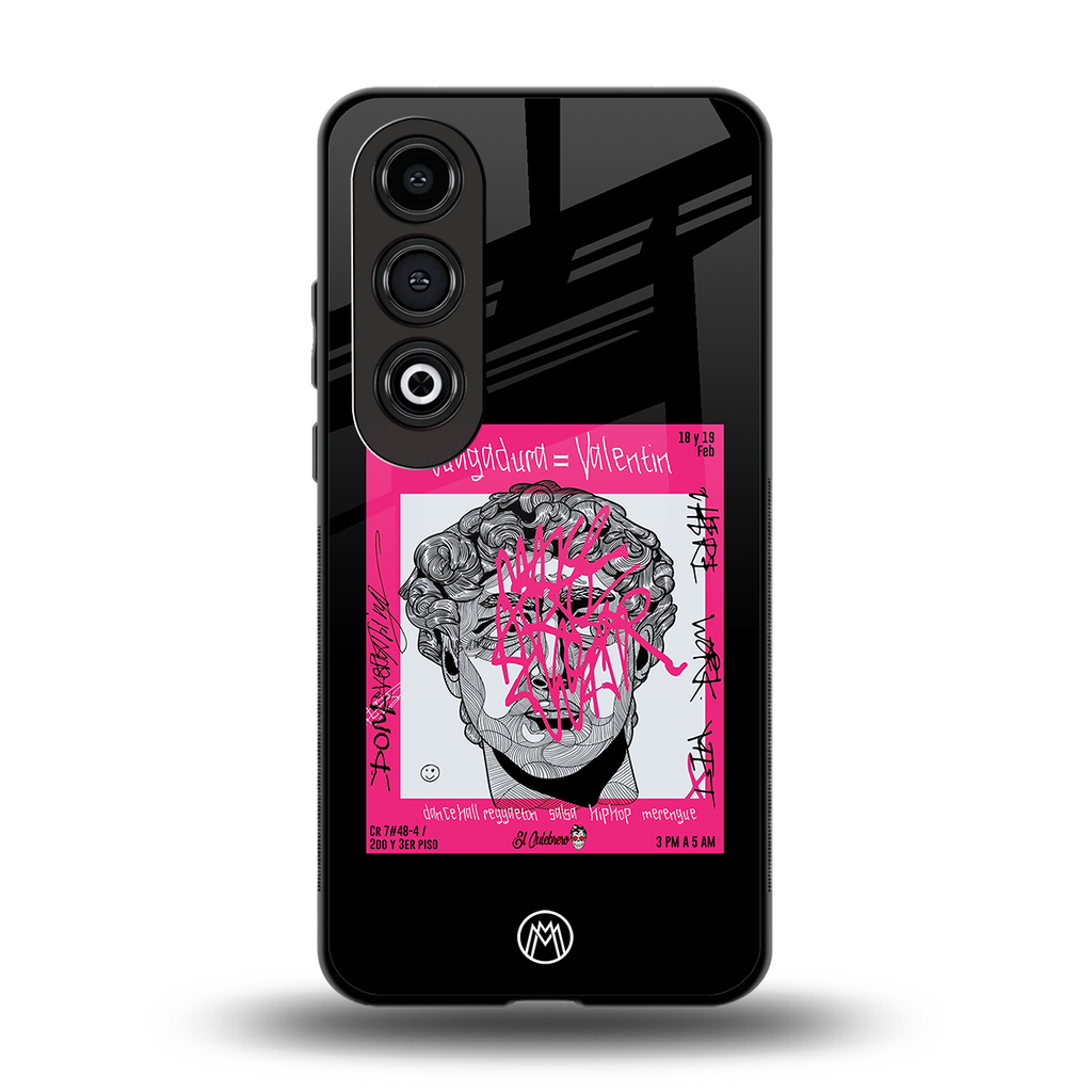 scribbled david michelangelo back phone cover | glass case for oneplus nord ce 4