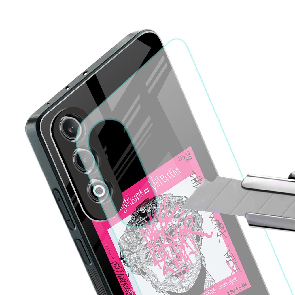 scribbled david michelangelo back phone cover | glass case for oneplus nord ce 4