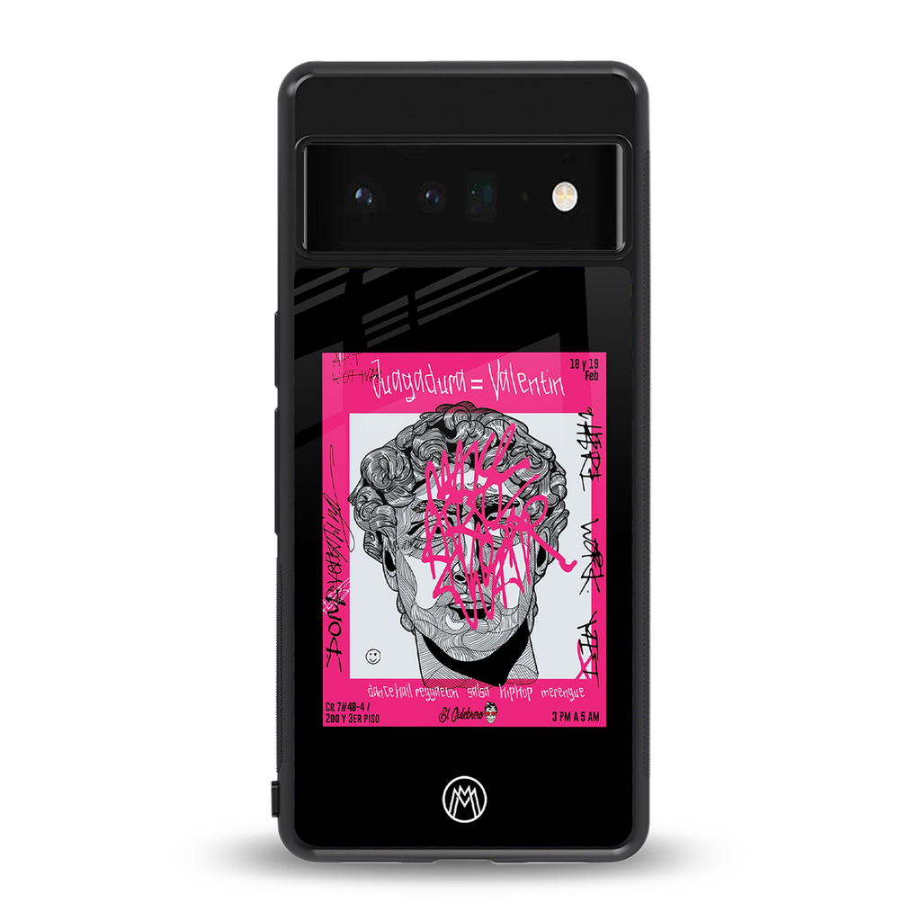 scribbled david michelangelo back phone cover | glass case for google pixel 6 pro