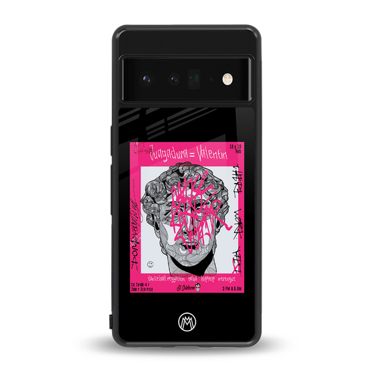 scribbled david michelangelo back phone cover | glass case for google pixel 6 pro