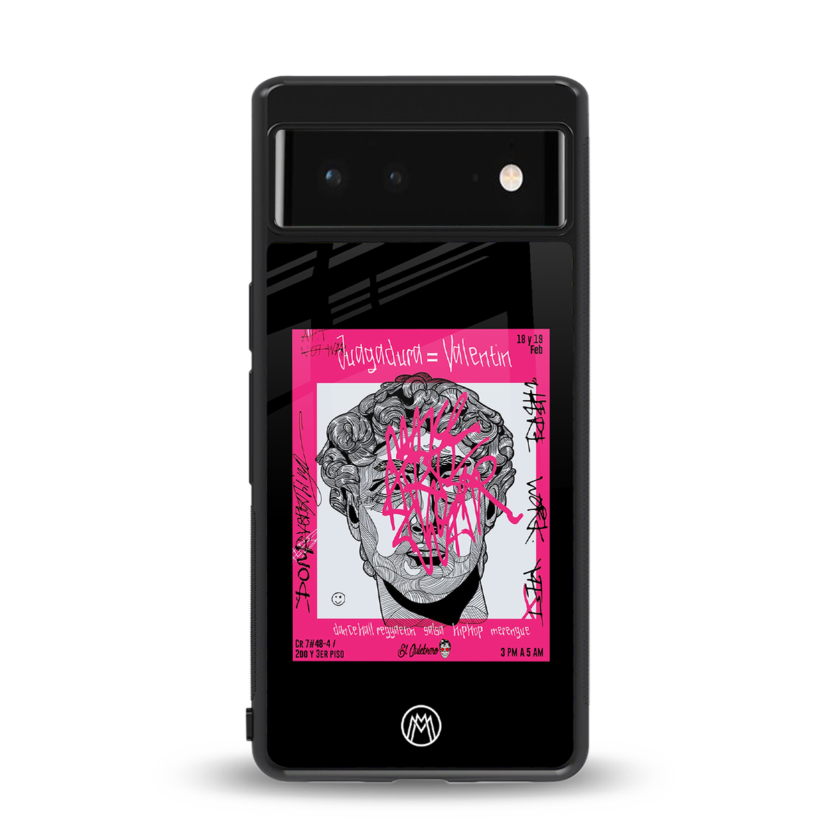 scribbled david michelangelo back phone cover | glass case for google pixel 6