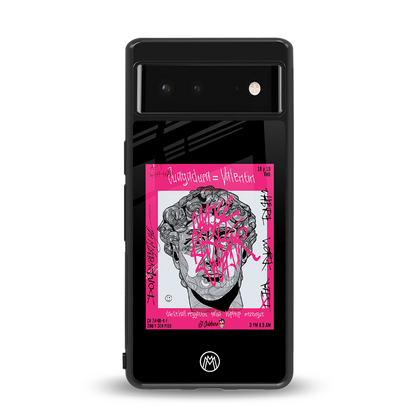 scribbled david michelangelo back phone cover | glass case for google pixel 6