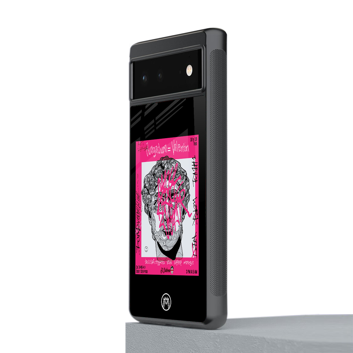 scribbled david michelangelo back phone cover | glass case for google pixel 6