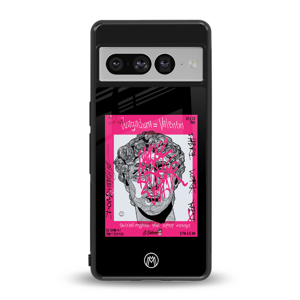 scribbled david michelangelo back phone cover | glass case for google pixel 7 pro