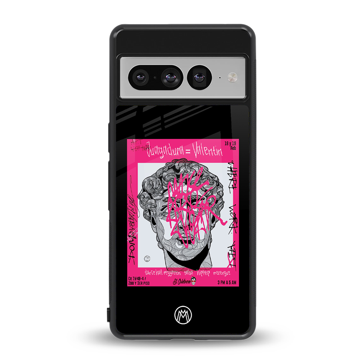 scribbled david michelangelo back phone cover | glass case for google pixel 7 pro