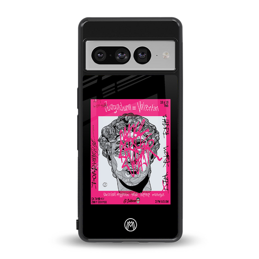 scribbled david michelangelo back phone cover | glass case for google pixel 7 pro