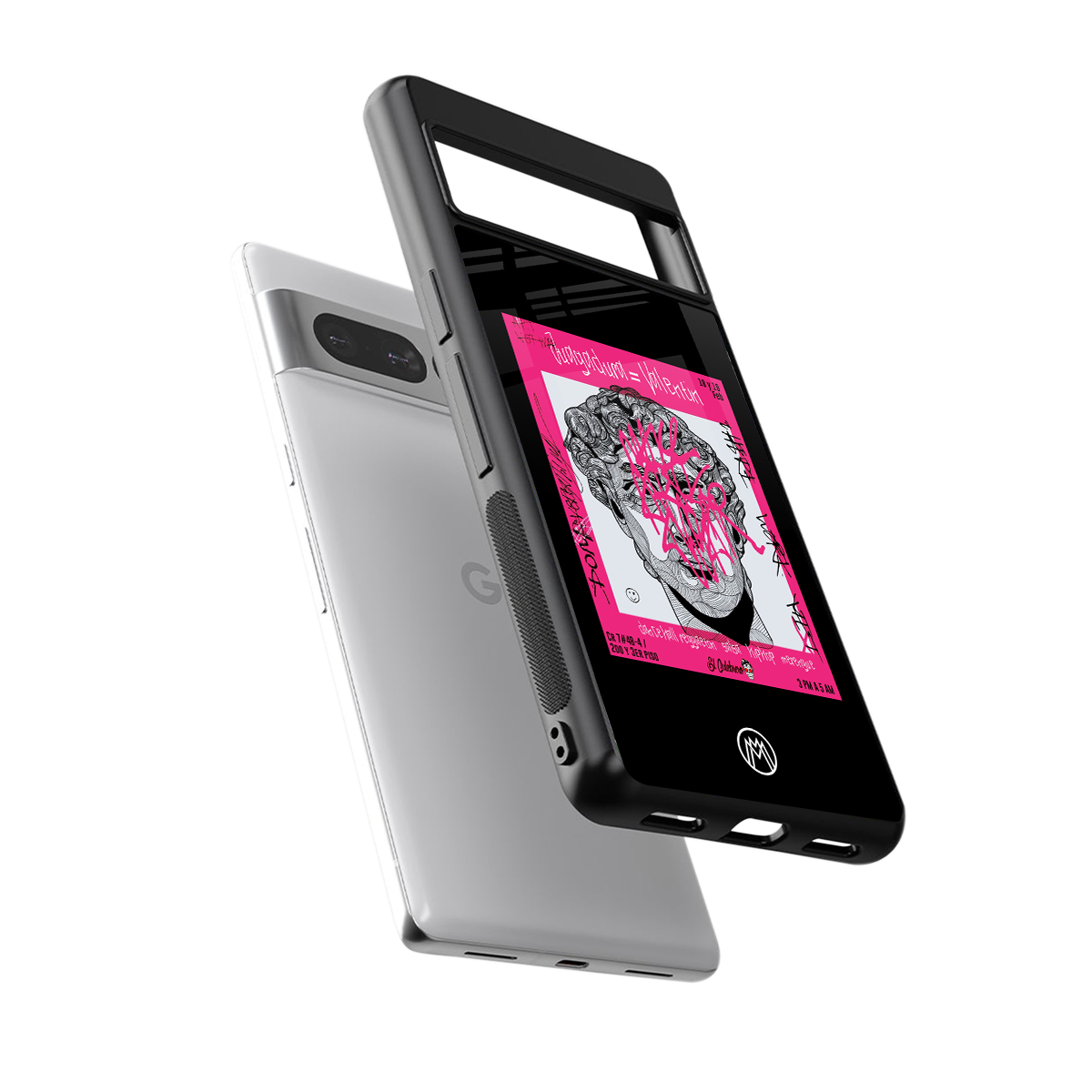 scribbled david michelangelo back phone cover | glass case for google pixel 7 pro